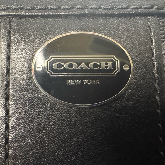 Coach Signature Black Canvas Leather Wallet - Picture 11 of 13